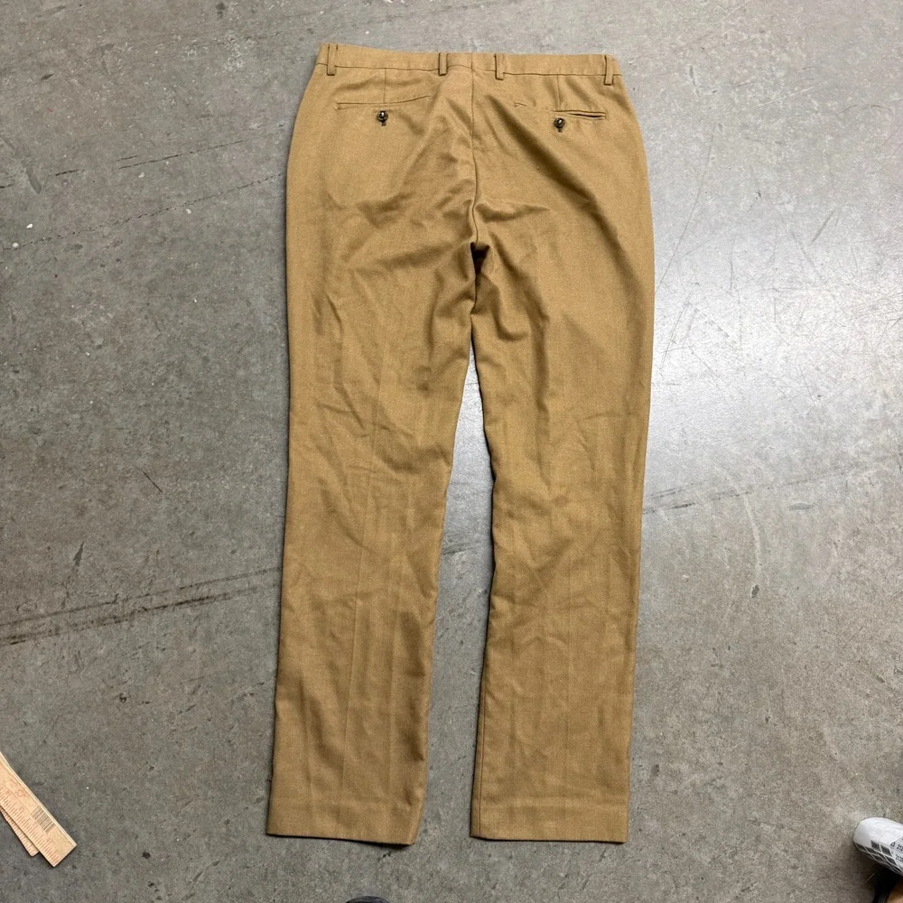 Paisley & Gray Mens Slim Fit Dress Pants Camel Tan Textured Trousers 34x32